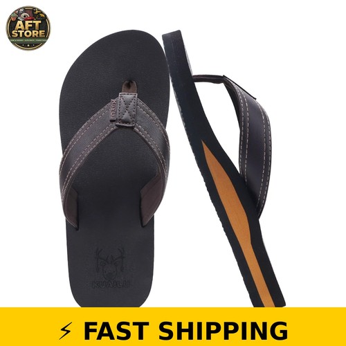 Kuailu mens leather flip flops - kuailu,