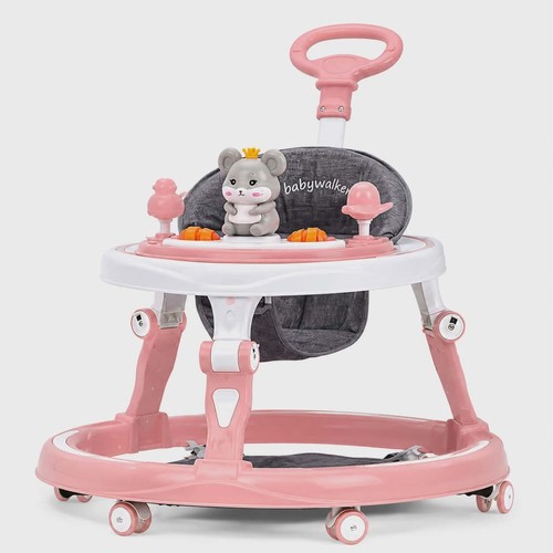 Pink adjustable baby walker - pink,