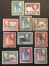 St Vincent King George VI 1949 VFU Pt Set x11 Stamps Light Hinged