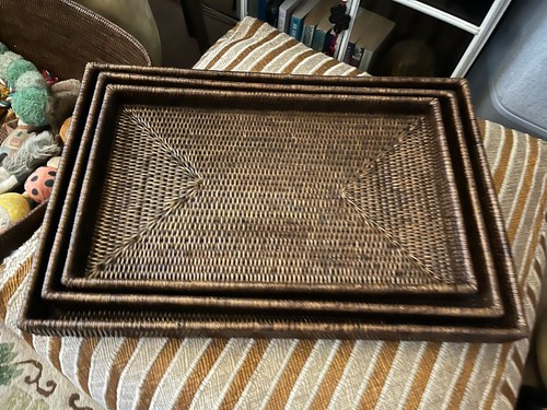 Oka rattan nested trays set - nested,