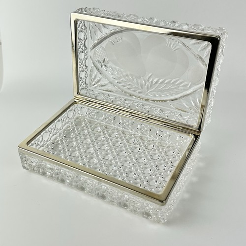 Antique crystal glass casket - antique,