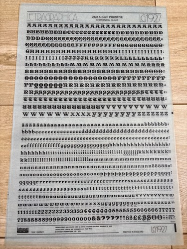 Letraset rub dry transfer - on,