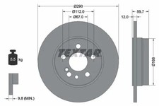 2x Brake disc solid 92056900 TEXTAR for MERCEDES-BENZ S-CLASS