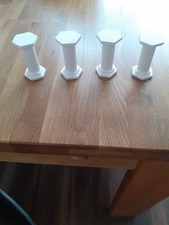 Vintage White Plaster Cake Pillars x 4 off  7.5cm high