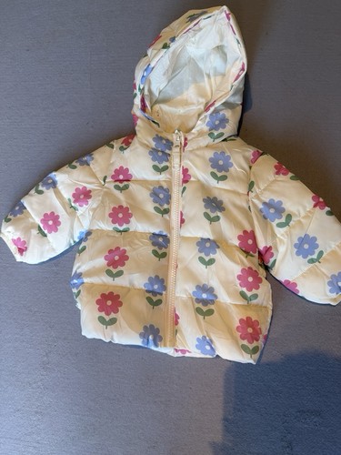 301 baby girls floral puffer - floral,
