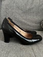 Heavenly Soles by Next Black Patent Court Shoes Size UK 5.5