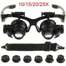 25X Magnifier Magnifying Eye Glass Loupe Jeweler Watch Repair KIT With LED Light