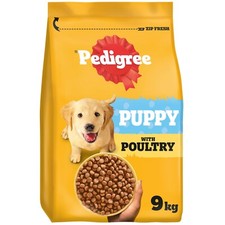 9 kg Pedigree Complete Junior Puppy Dry Dog Food Poultry and Veg Dog Biscuits