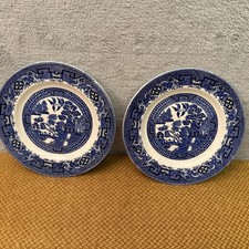 Vintage 1940s Swinnerton's Old Willow 7" Rimmed Tea Plate x 2