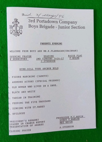 Boys brigade parents - parents, evening