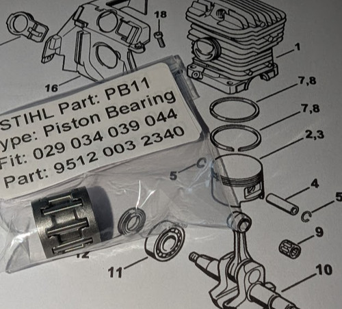 Stihl piston bearing 028 029 - bearing,