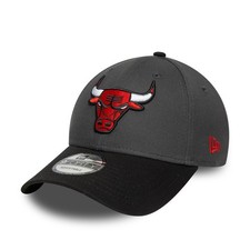 NEW ERA CHICAGO BULLS BASEBALL CAP.9FORTY SIDEPATCH BLACK GREY STRAPBACK HAT W25