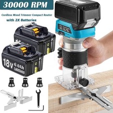 For Makita 18V Cordless Compact Wood Router Tool w/ 2X 6.0Ah Batteries Brushless