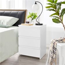 White Bedside Table with 3