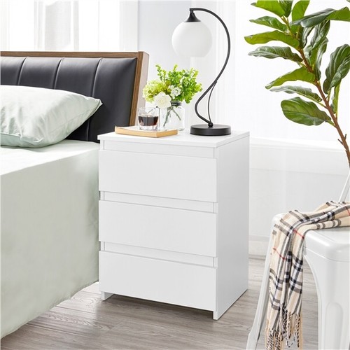 White bedside table with - table, 3