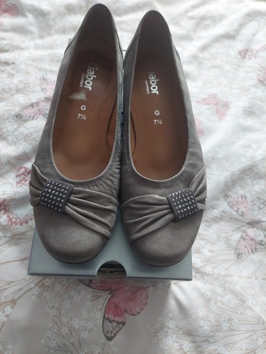 Gabor grey flat ladies shoe - grey,