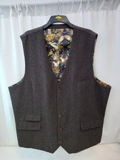 ❤️ Black Label Brown Wool Mix Smart Waistcoat Size XXXL Bnwot