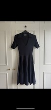 Sandro Navy V Neck Knitted Dress Size UK 6 - Fr 34