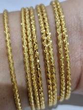 Indian 22ct Yellow Gold Plated Thin Bangles Bracelet Set Indian Bangle Size 2.8 