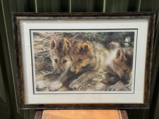 VINTAGE CARL BRENDERS FOX / DOG PICK OF THE PACK FRAMED PICTURE