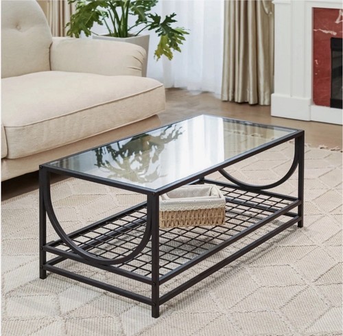 Modern black coffee table - coffee,