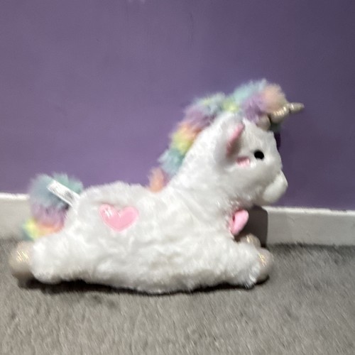 White plush unicorn soft - soft, toy