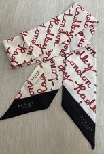 Radley All Wrapped Up Handbag Scarf Navy Chalk White Good Condition