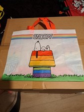 SNOOPY Peanuts Happy House Grass White Shopping Bag