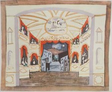Pablo Picasso: ballet, decor for Pulcinella, lithograph and stencil