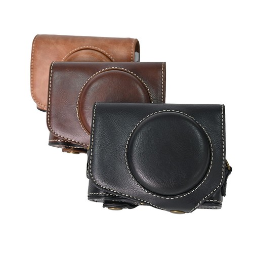 Leather camera case bag - leather, grip