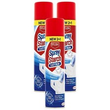Dylon Fabric  Starch Spray Crisp Fresh Easy Iron Fresh Cotton Fragrance 300ml x3