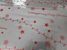 CHRISTMAS cellophane gift wrap Red Happy Christmas design clear wrap