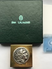 Ilias Lalaounis Sterling Silver 925 & Brass Paperweight. Alexander The Great.