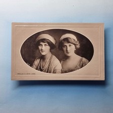 Edwardian Actress Postcard C1910 Real Photo Phyllis & Zena Dare Duo Portrait