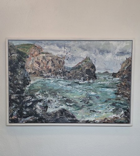 Large signed framed oil - signed,