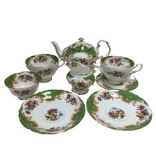 Paragon Rockingham Green Bone China Tea Set