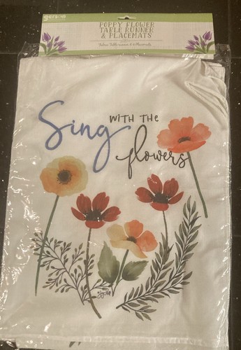Poppy flower table runner - flower,
