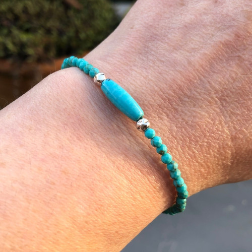 Dainty real turquoise beaded - real,