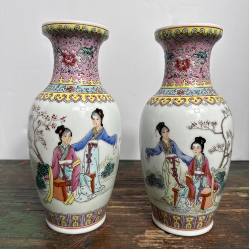 Pair antique chinese famille - chinese,