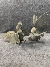 Vintage Pair Of Silver Plated Fighting Cock / Cockerel 8" tall - 6" / 1.4kg Both