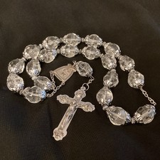 Vintage crystal rosary beads - vintage,