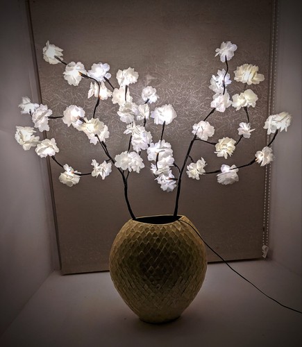 White blossom twig - white,