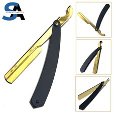 BARBER STRAIGHT CUT THROAT RAZOR TURKISH STYLE RAZOR RASOIRS RASOI BLACK & GOLD