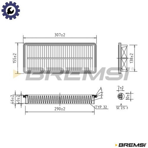Air filter fa1408 for lexus - for,