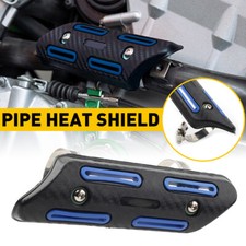 Exhaust Muffler Pipe Heat Shield Cover Heel Guard Universal Blue Motorcycle NEW