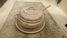 Stunning 1918 Losol Ware Cameo Keeling & Co Burslem Lidded Tureen, Plate & Ladle