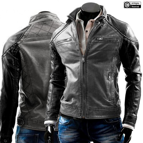 Men grey black - grey, biker
