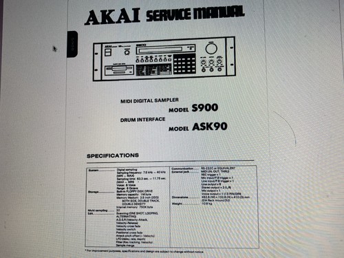 Akai s900 service manual - akai,