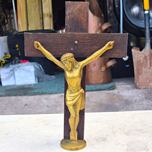 Wooden holding crucifix - wooden,