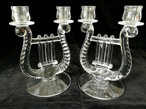Pair art deco fostoria - pair,